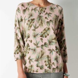 J. Jill Taupe and Green Botanical Top